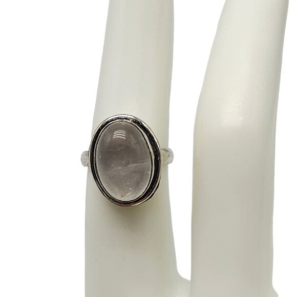 Unbranded Jewelry - Smokey Quartz Oval Shape Ring Size 5.75 Silver Plated Vintage